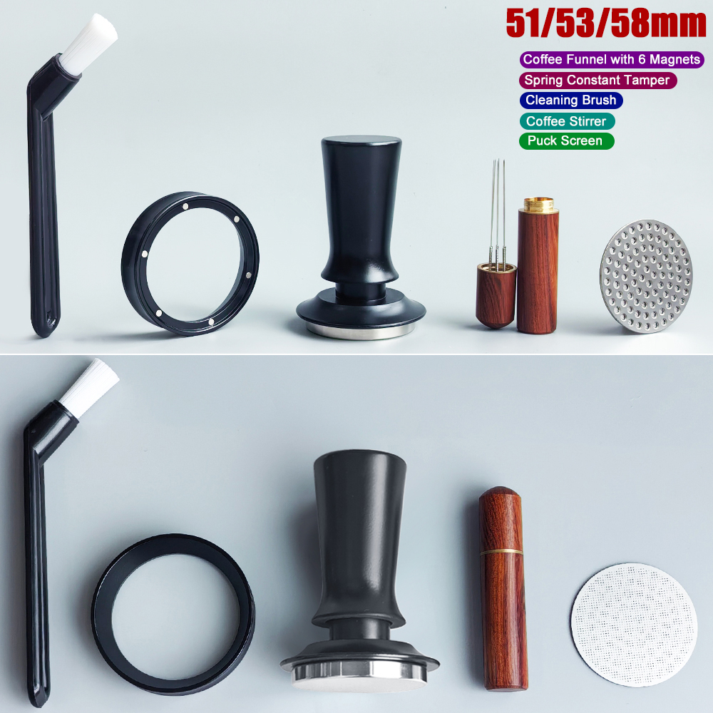 Espresso Tamper Set - 51/53/58mm Espresso Tamper, 5Pcs/Set Coffee Tampers