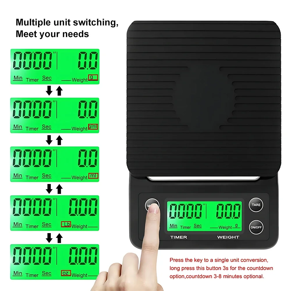 5/3kg LCD Electronic Drip Coff - Scale Drip Timer incelemesi ve fiyatı